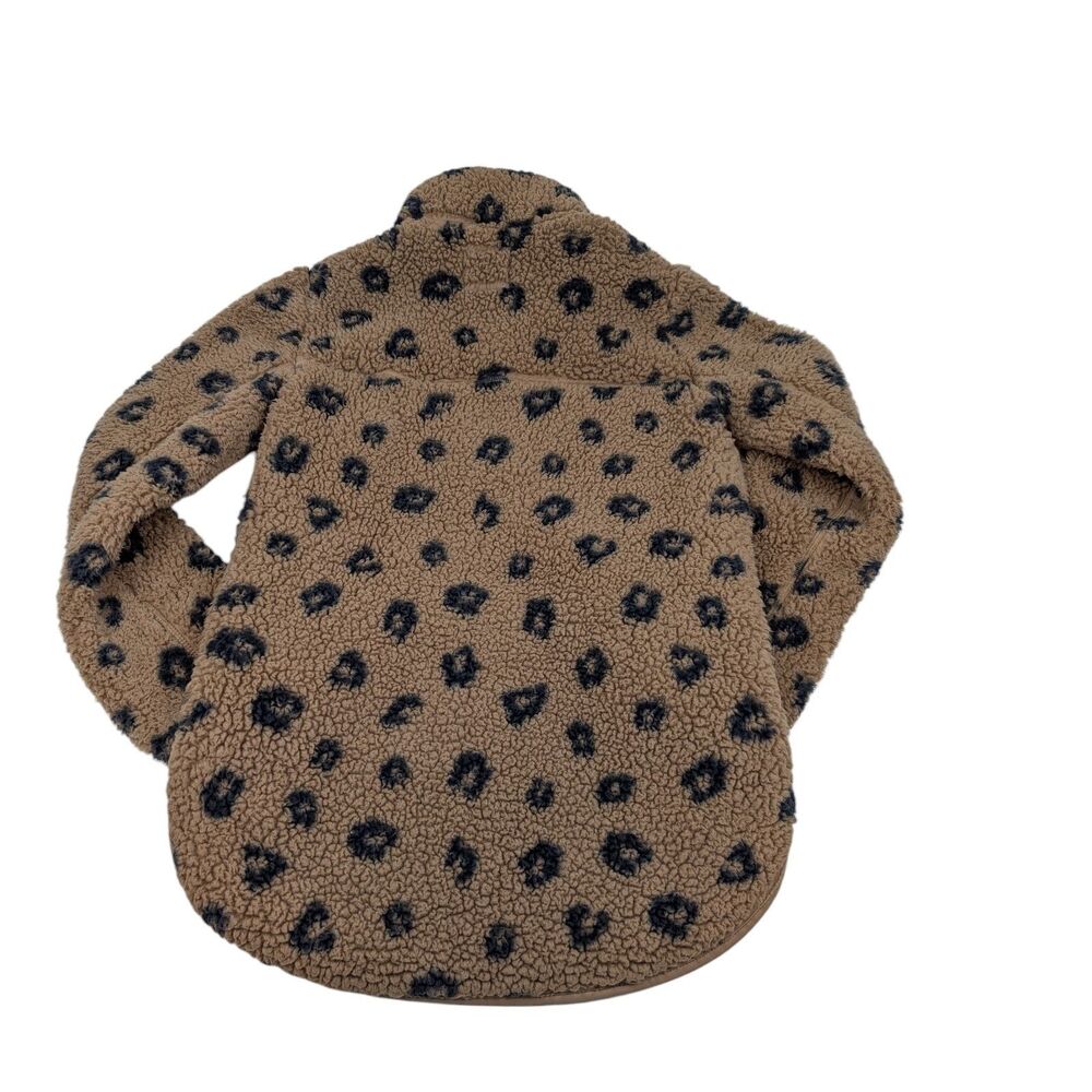 Abercrombie & Fitch Half-Zip Sherpa Fleece, Tan Animal Print, Size: XS - Picture 5 of 8